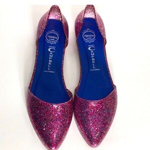 Jeffrey Campbell glitter point toe jelly flats. 8